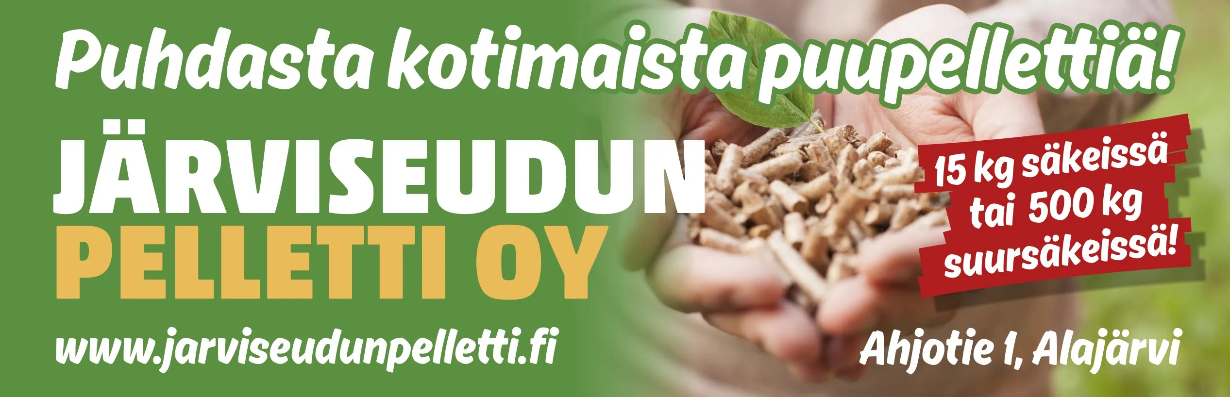 Järviseudun Pelletti tienvarsimainos